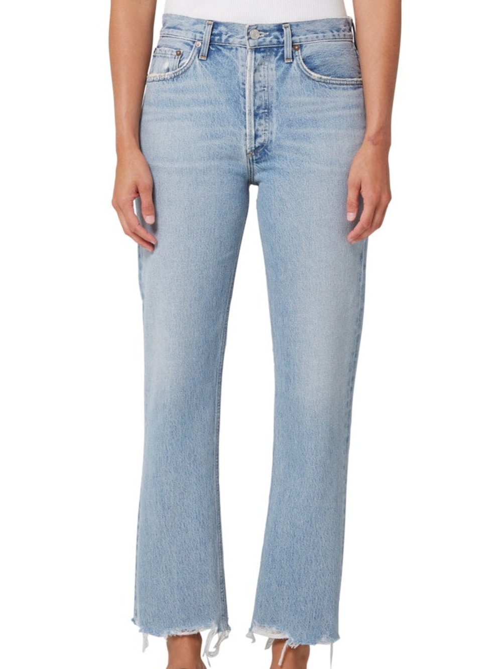 Light Wash High-Rise Straight Jeans - Women